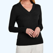 Women's Cotton Stretch V Neck Sweater