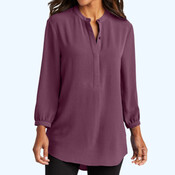 Women's 3/4 Sleeve Textured Crepe Tunic