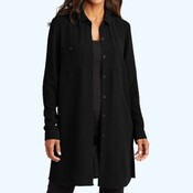 Women's Textured Crepe Long Tunic